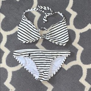women’s xs polo ralph lauren striped bikini